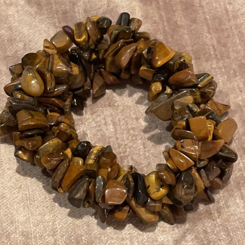 South African Tigers Eye Chunky Bracelet Stretch 7”